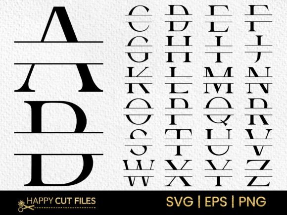 Download Modern Spilt Font Letter Monogram SVG - Modern Collection