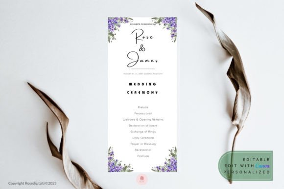 Download Wedding Ceremony Program Lavender - Premium Resources