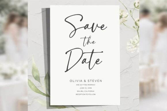 Download Modern Script Save the Date Bd007 - Modern Collection