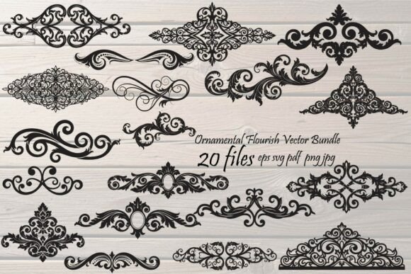 Download Ornamental Flourish Vector Bundle - Ornament Collection