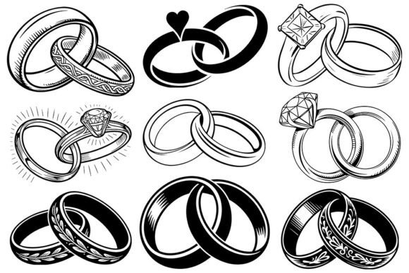 Download Wedding Rings SVG Bundle, Engagement Rin - Engagement Collection