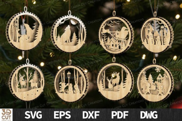 Download Christmas Layered Ornaments Bundle - Ornament Collection